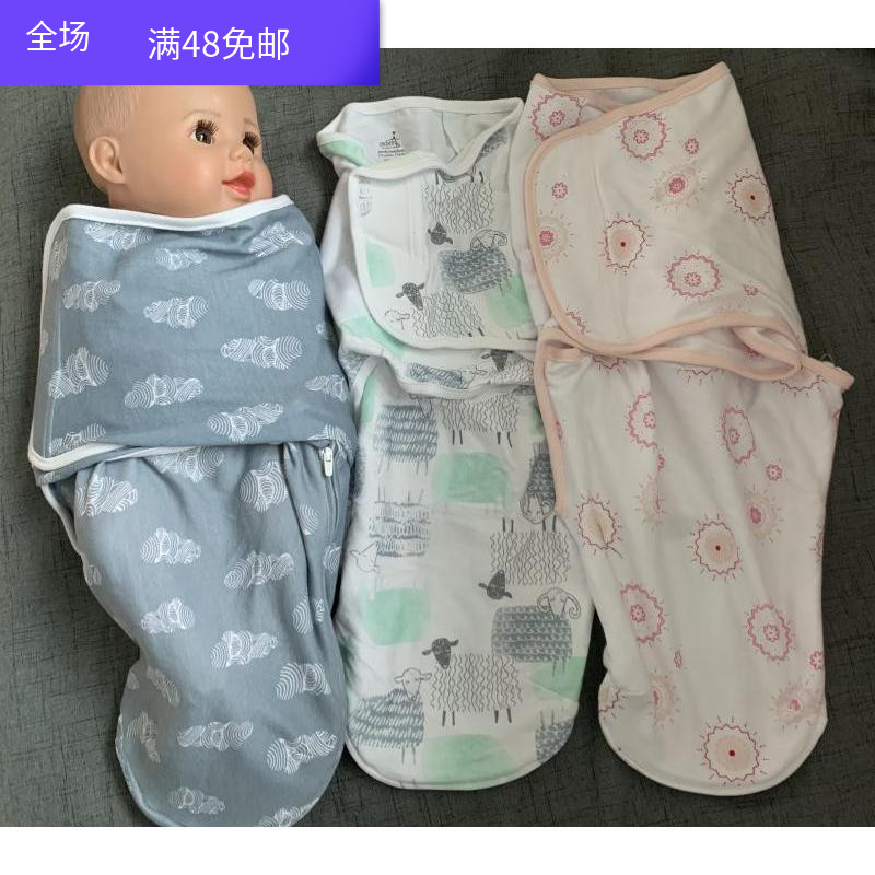 Foreign trade Original single autumn newborn baby anti-throng sleeping bag Safety anti-womb baby pure cotton swaddle appeasement bag towel