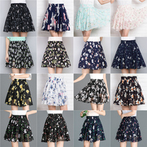 Skirt Chiffon floral skirt wild small fresh trouser skirt womens summer 2021 new high-waisted a-word printed short skirt