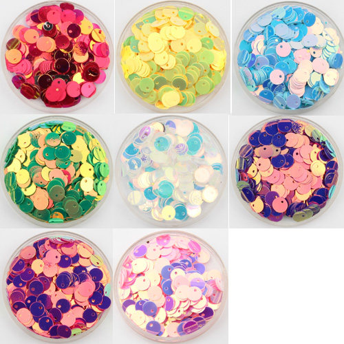 Imported crystal bright sheet pearl sheet 6mm side hole bright sheet 300 pieces left and right clothing accessories dance dress wedding dress