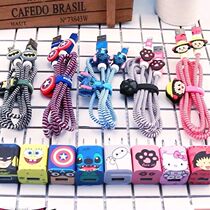 Headphones wired to apply Apple 11 data line protective sleeves Tangled Cartoon Cute Wrapping Individuality Creative Anti Breaking