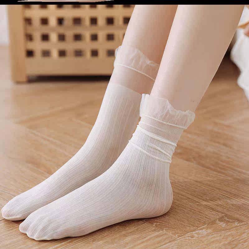 No foot odor Accessories Shoes Home Han Edition Women Socks Lace Socks High Waist Adults Comfort Jk Summer Socks Thin boomers