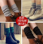 Vớ cotton retro Nhật Bản set vớ mùa thu và mùa đông Vớ nữ Hàn Quốc trong ống Sen booties vớ nữ màu đen