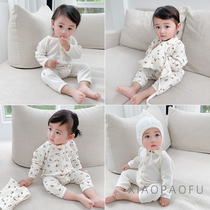 Spring and autumn Korean baby clothes cute one-piece clothes Harvest climbing clothes tennis red men and womens baby home Casual Pyjamas