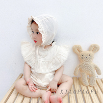 Baby Summer Clothing Slim Fit Clothes Female Baby Princess Conjoined Clothes Super Cute Ocean Triangle Bag Farting Khaclothes Full Moon Climbing Clothes