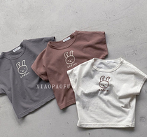 Male and female baby cute 100 lap short sleeve T-shirt blouse 1-year-old children summer clothes small shirt baby foreign air blouse
