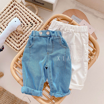Boy Pants Spring Autumn Girls Baby Jeans Children Soft Children Dress Baby Foreign Air Big PP Pants Wear Long Pants