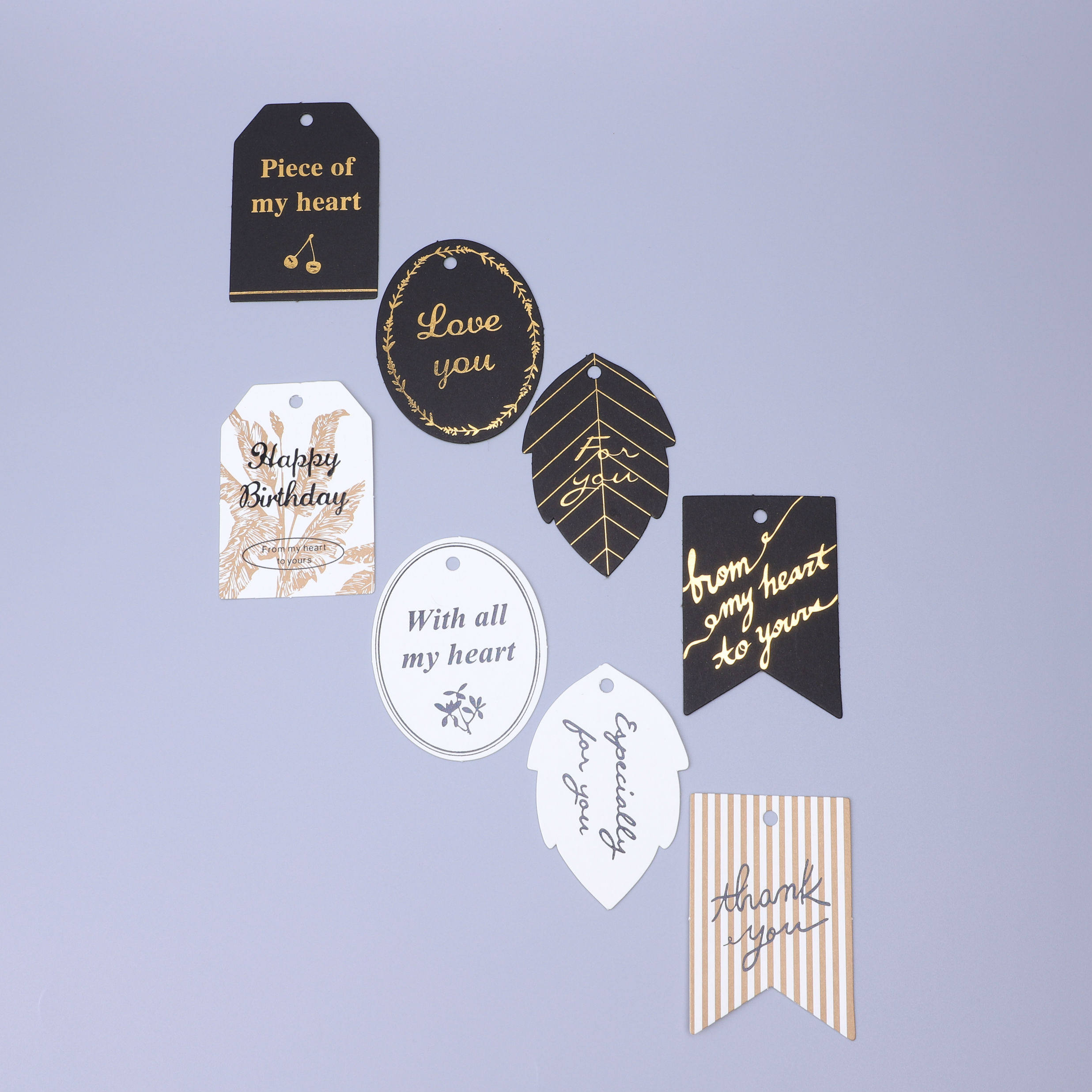 Black and white hot gilded blessing tag baking package cake cookie box decoration card