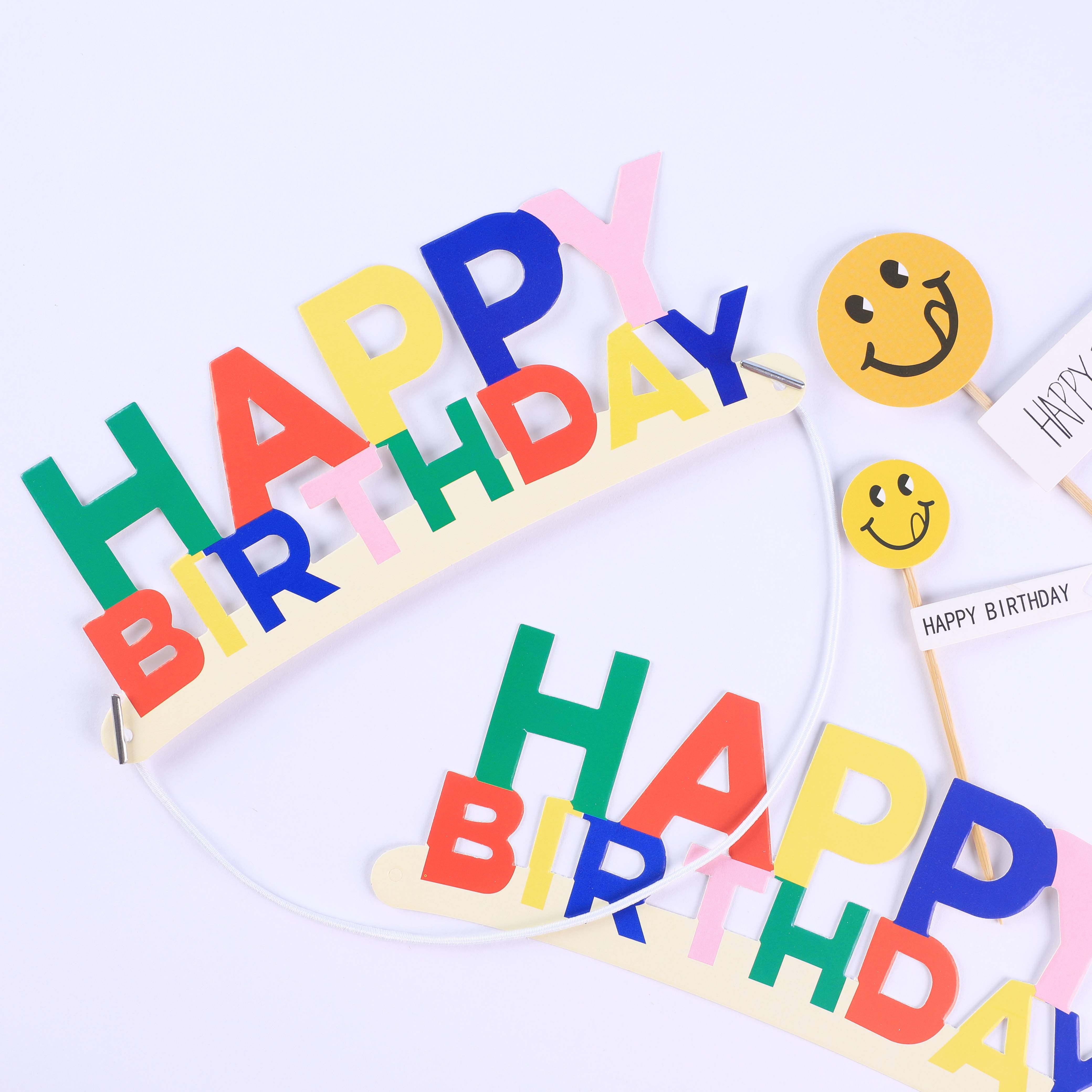 ins HAPPYBIRTHDAY happy birthday hair hoop children birthday party hat
