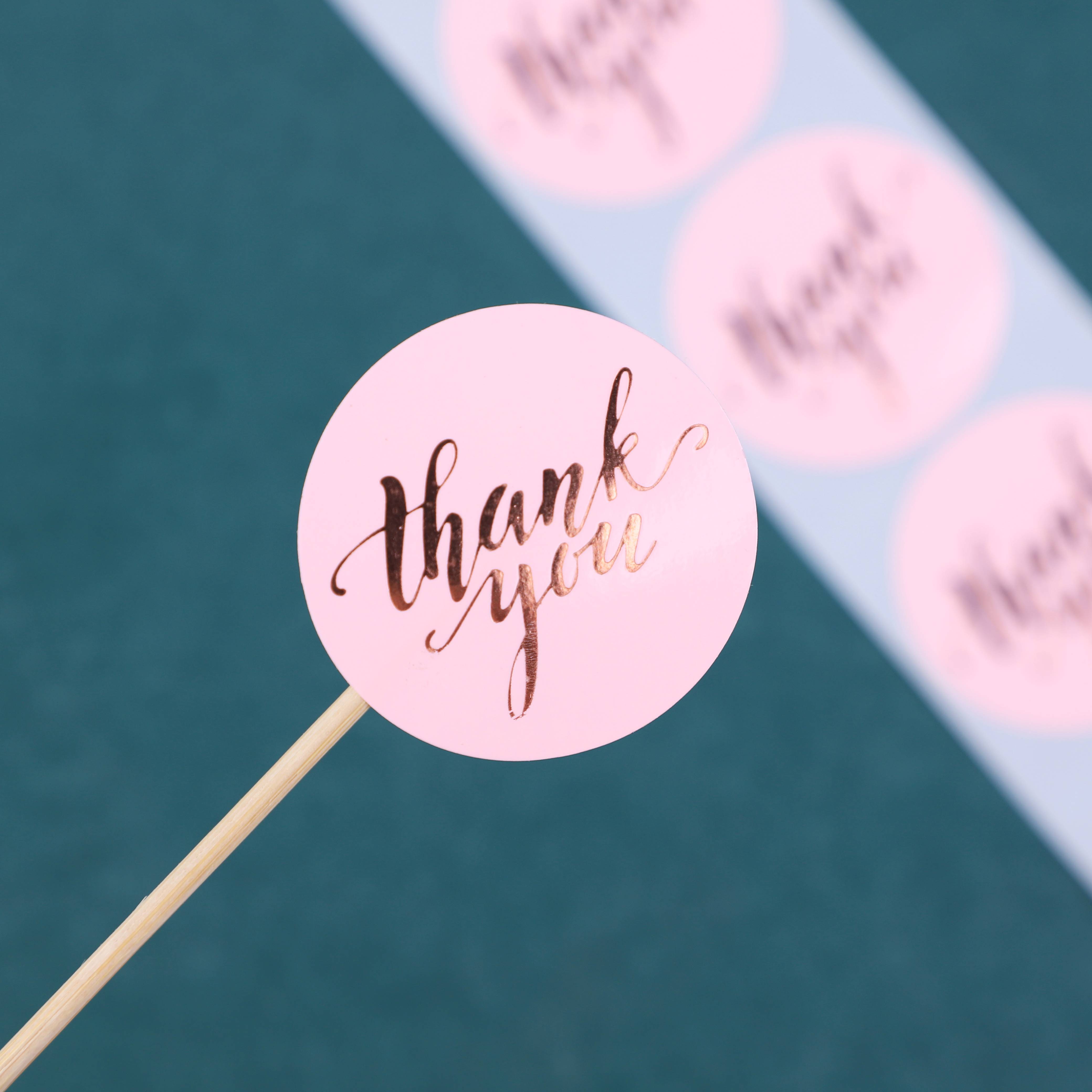 Rose bronzing pink THANK YOU stickers THANK YOU sealing stickers zhijinzhijin