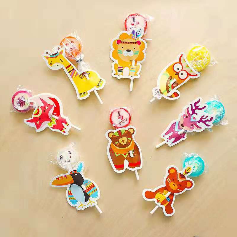 Korean small animal handmade lollipop cardboard decorative card