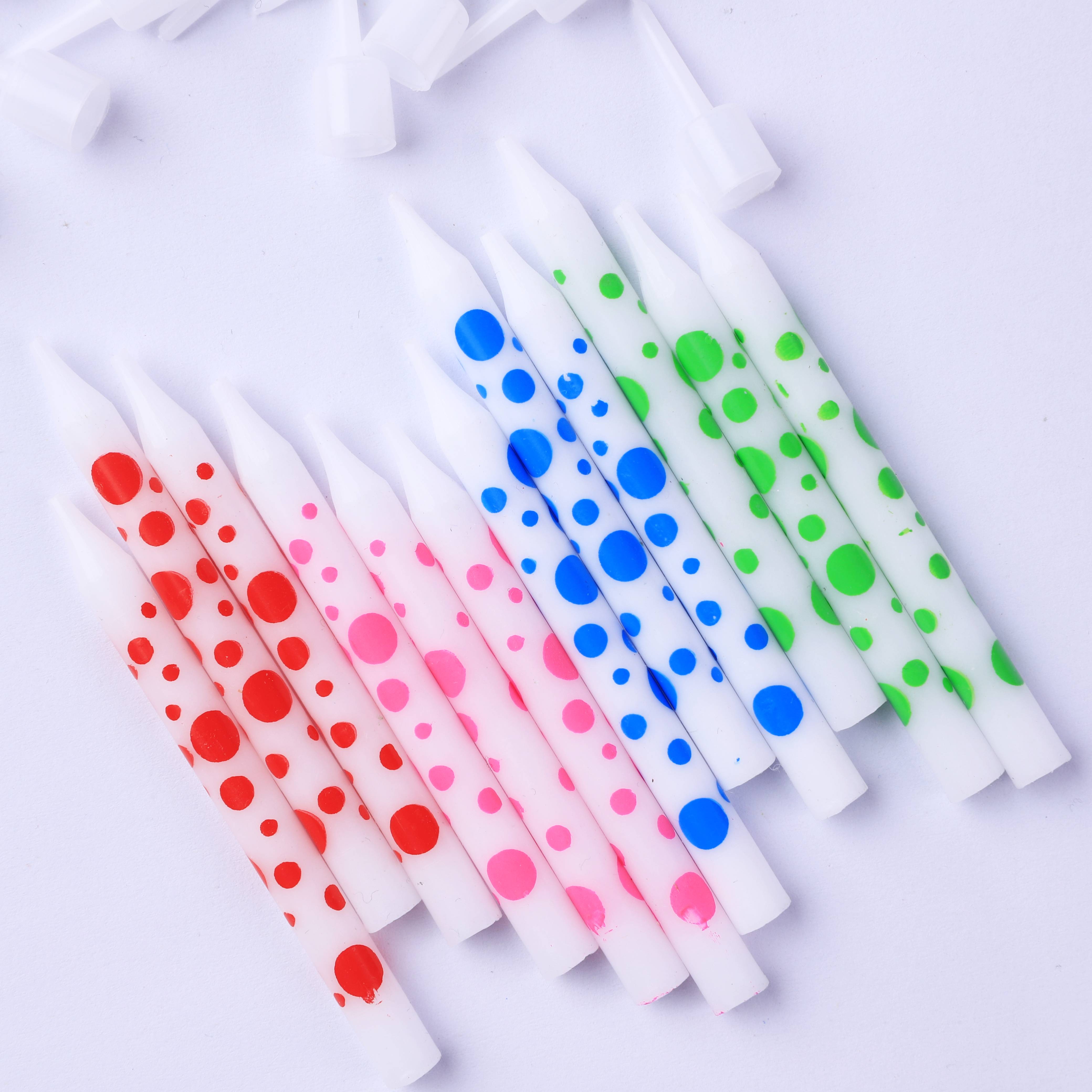 INS retro polo dot bubble print birthday cake decoration candle dessert decorative candle