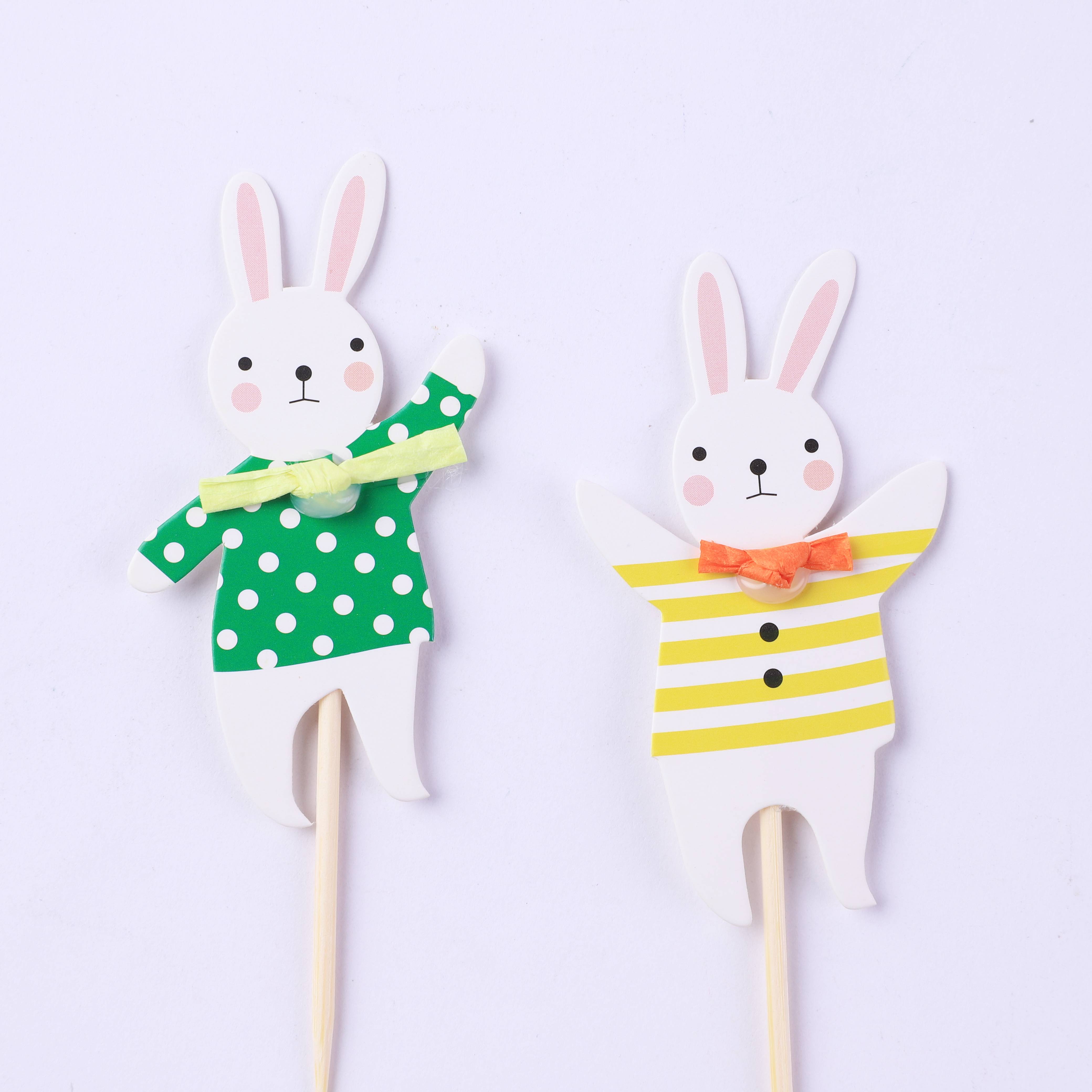 INS cute bow tie bunny cupcake plug dessert table plug flag