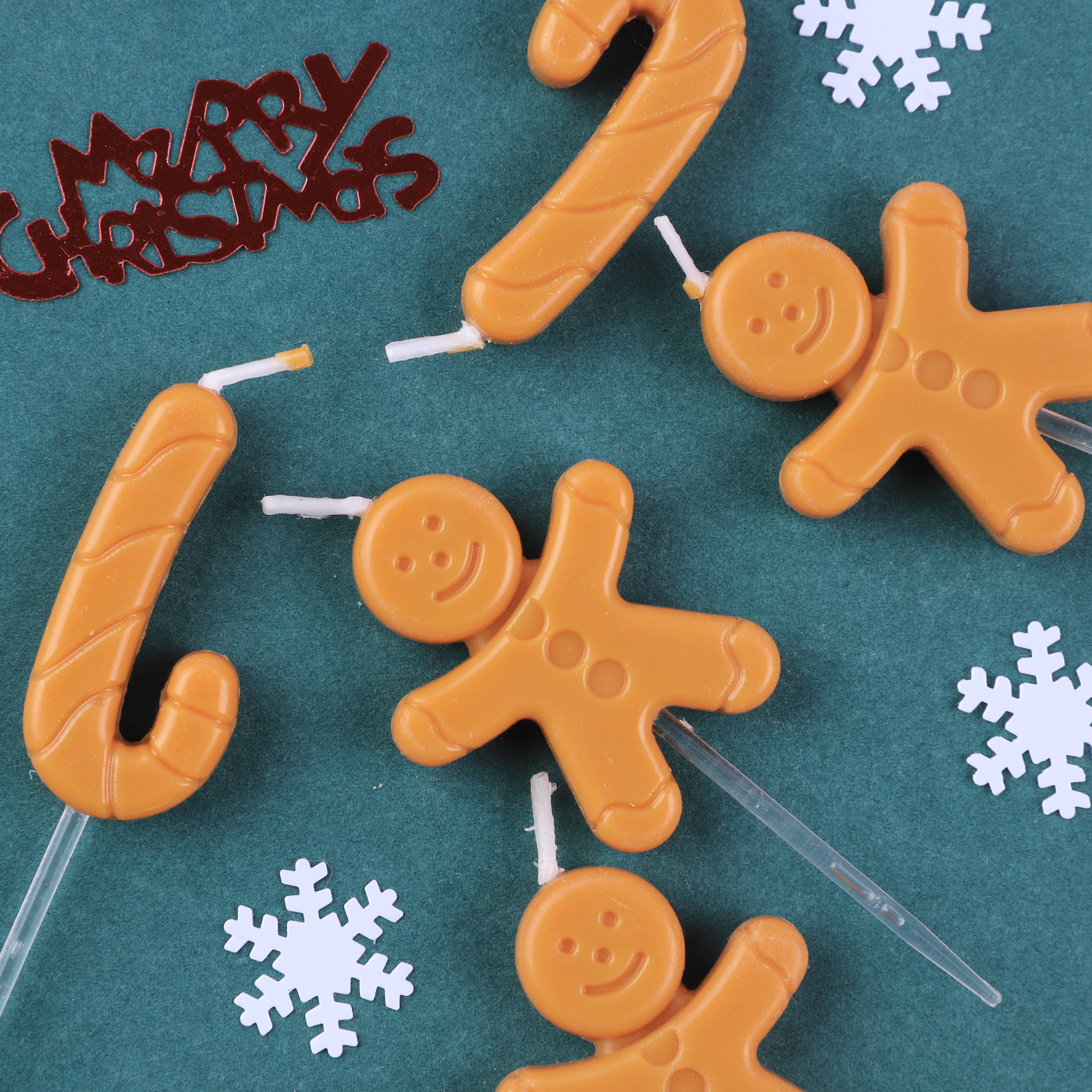 INS Christmas gingerbread man candy styling candle cake baking decoration candle plug-in