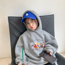 Next Music boy and girl autumn and winter plus jacket 2021 new children cartoon loose hood coat tide