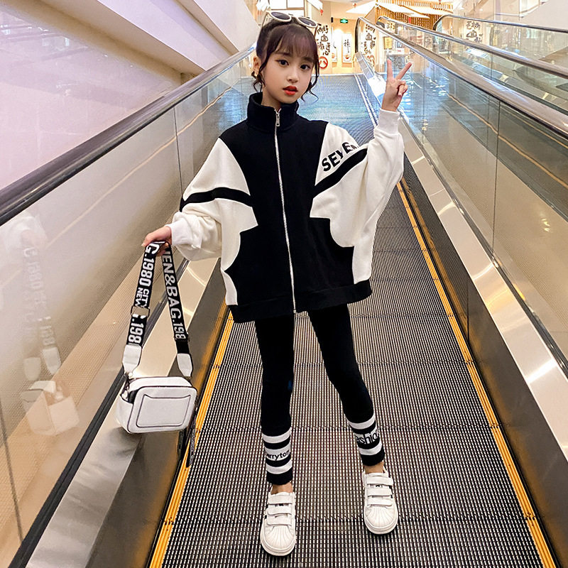 Next MusicKorean girls' autumn and winter clothing children's suits in big boys' two-piece girls' jackets and pants