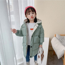 Next Music male and female child down clothes autumn winter cotton clot jacket baby medium long pure color thickened cotton jacket jacket