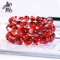 Jingxi jewelry natural fire Phoenix Dove feather Ghost crystal bracelet bead red yellow rubber flower hand string fashion jewelry