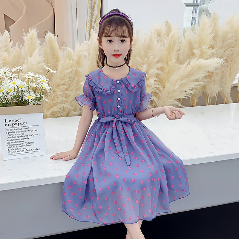 Girl Foreign Dress Summer Dress 2022 New Girl Net Red Princess Crony Korean version CUHK Snowy Textile Dresses