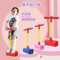 Flash enfants Talking green frog Jump jouet bébé Trampoline Jumping Pole Doll Jump Sports Toy Sensation Training