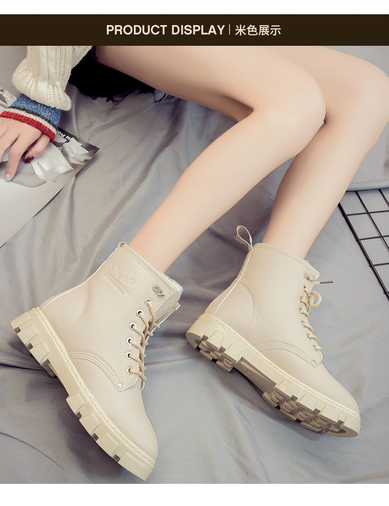 Giày tuyết nữ 2018 mới Martin ủng Anh gió sinh viên Anh phiên bản Hàn Quốc của đôi giày cotton hoang dã chic net mùa đông đỏ mẫu bốt đẹp 2021
