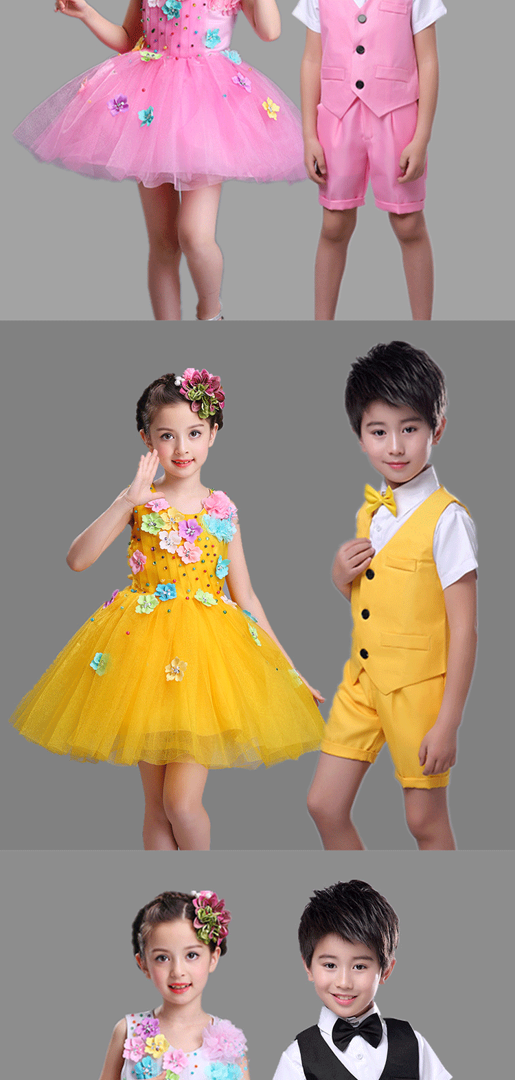 Ngày đầu năm của trẻ em Điệp khúc Trang phục Piano Nam Đọc thơ Hiển thị Hoa Cô gái Váy Công chúa Váy dạ hội quần áo trẻ em nam