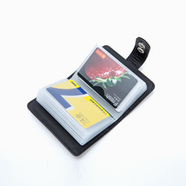 Junge leather large capacity business card card bag bank business card drivers license inside page can be removed for men and women