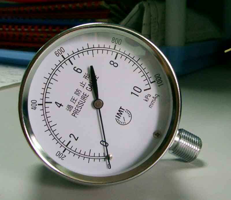 Taiwan IMT brand 10KPA diaphragm pressure gauge 1000mmwc micro pressure gauge 10kPa barometer