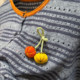 [Special Clearance]New Striped Color-Block Round Neck Long Sleeve Knitted Cardigan Top with 3D Pumpkin Design, Stylish and Versatile