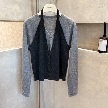 [Special Clearance] + Halter Neck Tank Top Two-Piece Set for Women 2025 Autumn New Style Petite Design Top