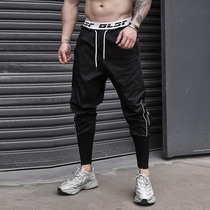BLUESFLY sports pants mens spring summer outdoor casual running pants threaded leg closure gym training trousers