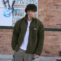 BLUESFLY original thickening upright collar lamb cotton pure colour sports warm jacket windproof blouse for autumn and winter training