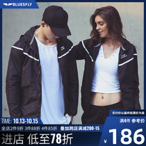 BLUESFLY sports coat men loose casual hooded sports running style jacket zipper coat couple F