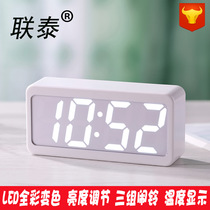  Multi-function creative colorful color-changing electronic alarm clock Perpetual calendar LED digital clock Full color silent student desk clock