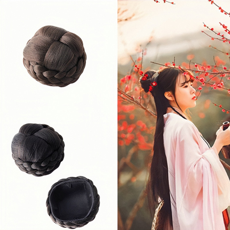 Xinyi Ancient Dress New Hair Bun High Temperature Silk Pellet Subhead Woman Flower Buds and Bride Gufeng Styling Mat-Sofa Bag