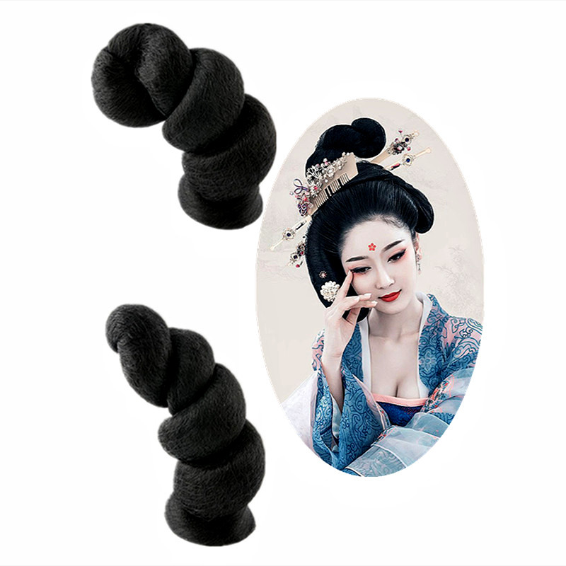 Xinyi Ancient Costume Snake Bow Flying Fairy Wig New Brown Hair Hanfu Style Small High Temperature Silk Hair Bag