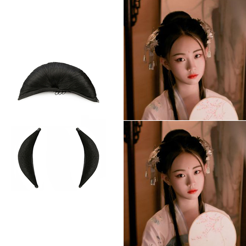 Ancient Clothes Hanfu Wig New Tang Windy Hair Bag Hemp Flowers one thousand Bone Ancient Styling Wind Bag High Temperature Silk Horn Bag