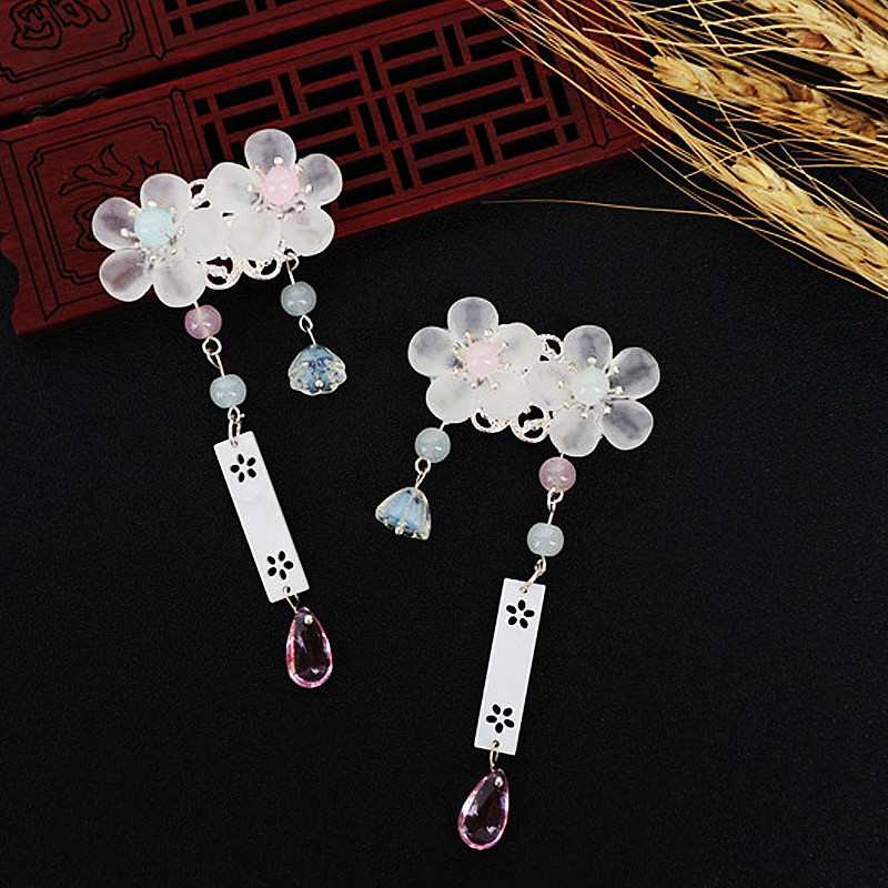Retro Wind Hair Clip Brand New Flow Su Step Rocking Inserts Comb Alloy Hair Clip Hanfu Shells Snow Clear Plum Girl Hair Accessories