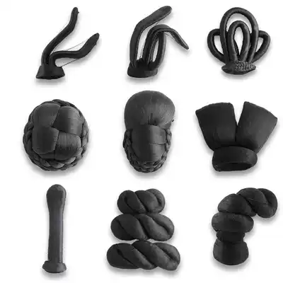 Xinyi costume Tang dress snake bun new dirty braid wig mixed silk ancient style bag Hanfu flying shape double hair bun