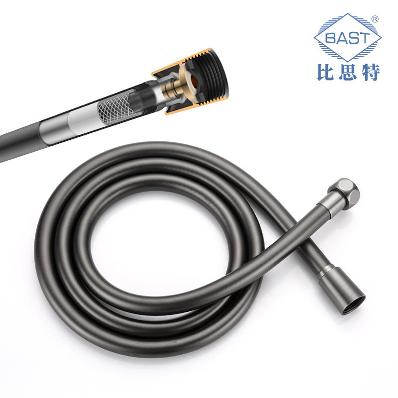 Explosion-proof anti-winding PVC shower hose universal water heater bath hose 1 5 meters gun gray shower hose