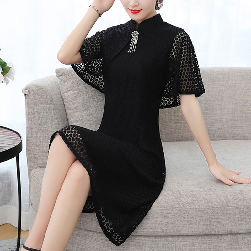 Tang women's improved version of fashion 35-year-old mother dress temperament noble Chinese style 2020 summer new high-end