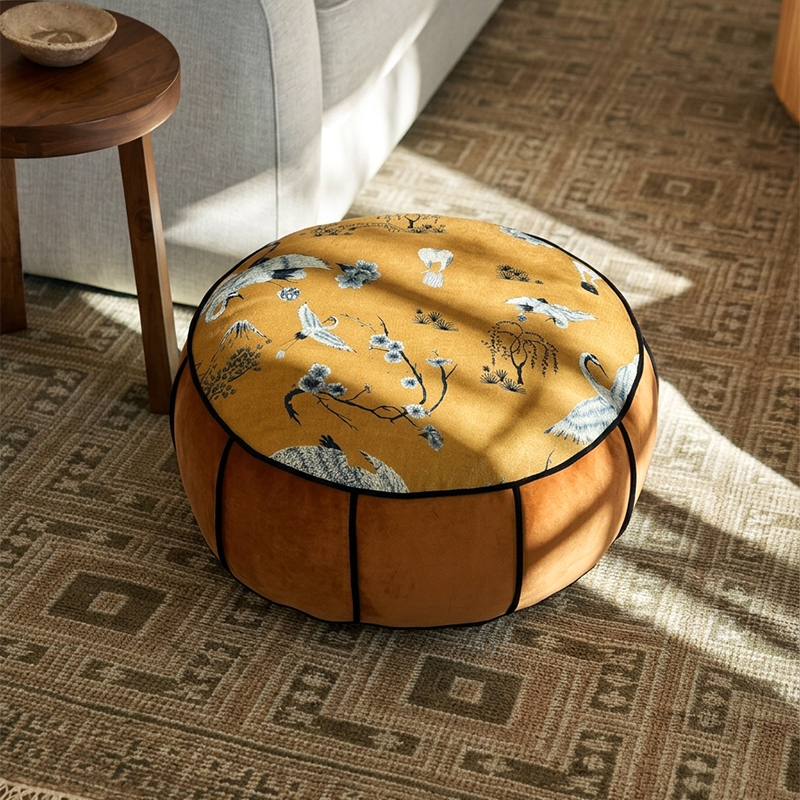 New Chinese-Style Floor Cushion for Living Room Sofa, Home Use Futon Cushion, Lazy Floor Seat Cushion, Removable and Washable Tatami Footrest