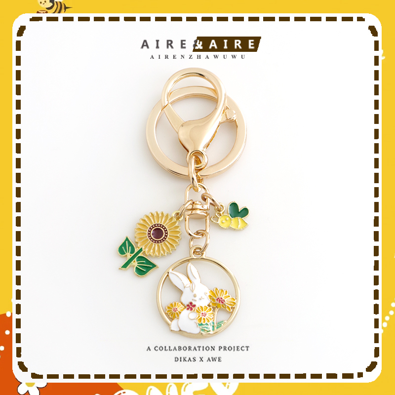Cute Sunflower Rabbit Keychain Bag Earphone Protective Case Pendant Backpack USB Flash Drive Anti-Lost Ornament Key Ring Cute Sunflower Rabbit Keychain Bag Earphone Protective Case Pendant Backpack USB Flash Drive Anti-Lost Ornament Key Ring