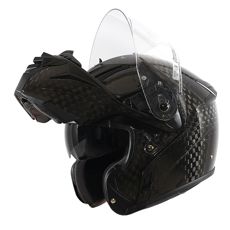 Marushen marushin imported carbon fiber material locomotive uncovered helmet Marusen bluetooth intercom helmet