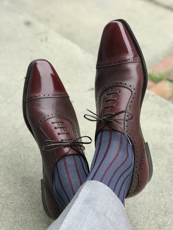Celchuk Shadow Men's High-Top Striped Cotton Socks/Fine Stripes/Viccel