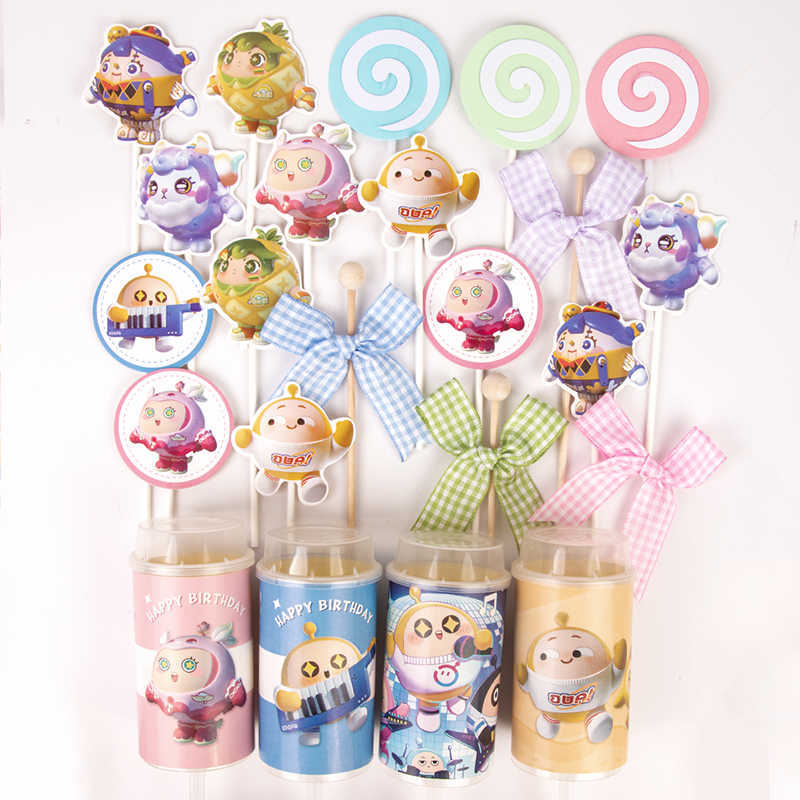 Egg Party Cake Decoration Dessert Table Pink Blue Ornaments Topper First Birthday Mousse Cup Push Pop Stickers