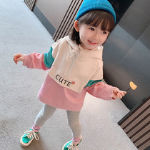 Girls' autumn suit 2022 new children's Korean style baby girl foreign chic sweatshirt online sports two-piece set