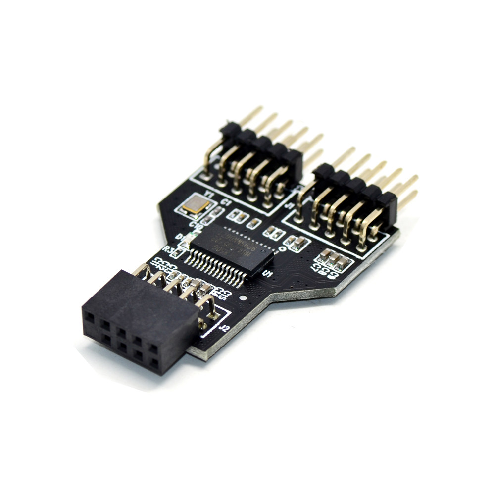 USB2 0 motherboard 9PIN turn Double 9-pin interface 9-pin double 9-pin water-cooled RGB lamp fan speed measurement