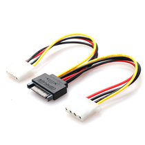 SATA 15Pin to double large 4PIN D type IDE SATA power cord one-point two-pass connection cable