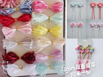 10 meter price 3mm double-sided ribbon candy color Korean color high density polyester diy handmade hair ornament streamer material