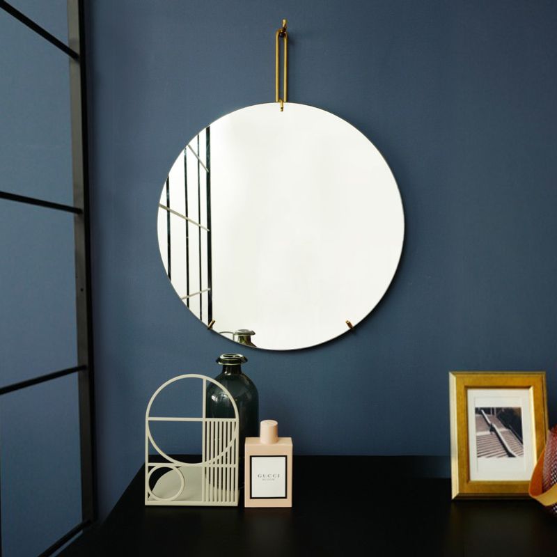 Nordic Metal Wall-mounted Mirror Round Mirror Brief Cosmetic Mirror Bathroom Mirror Bathroom With Dressing Goggles Creative Decorative Mirror-Taobao